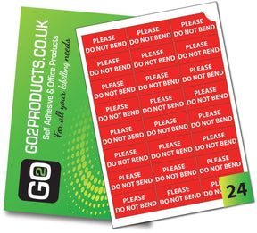 Please Do Not Bend Labels (63.5mm x 33.9mm) - Go2products