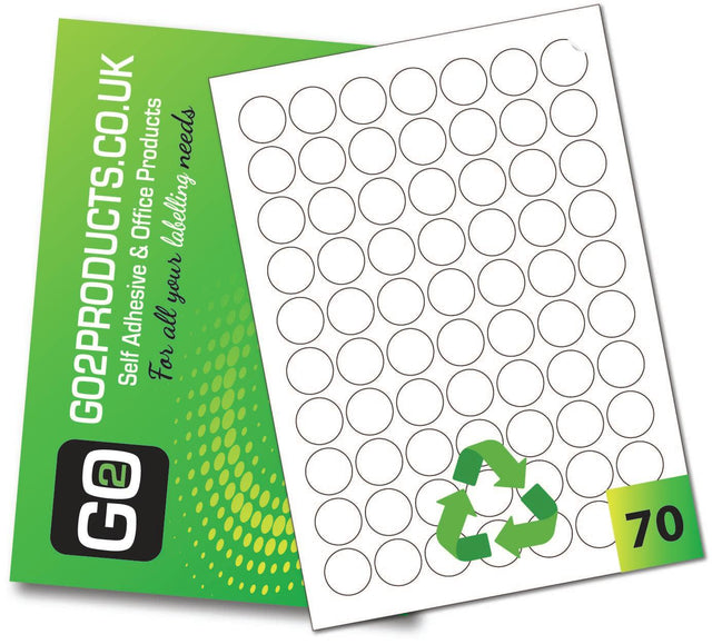 Round Recycled Paper Labels (25mm Diameter) - Go2products