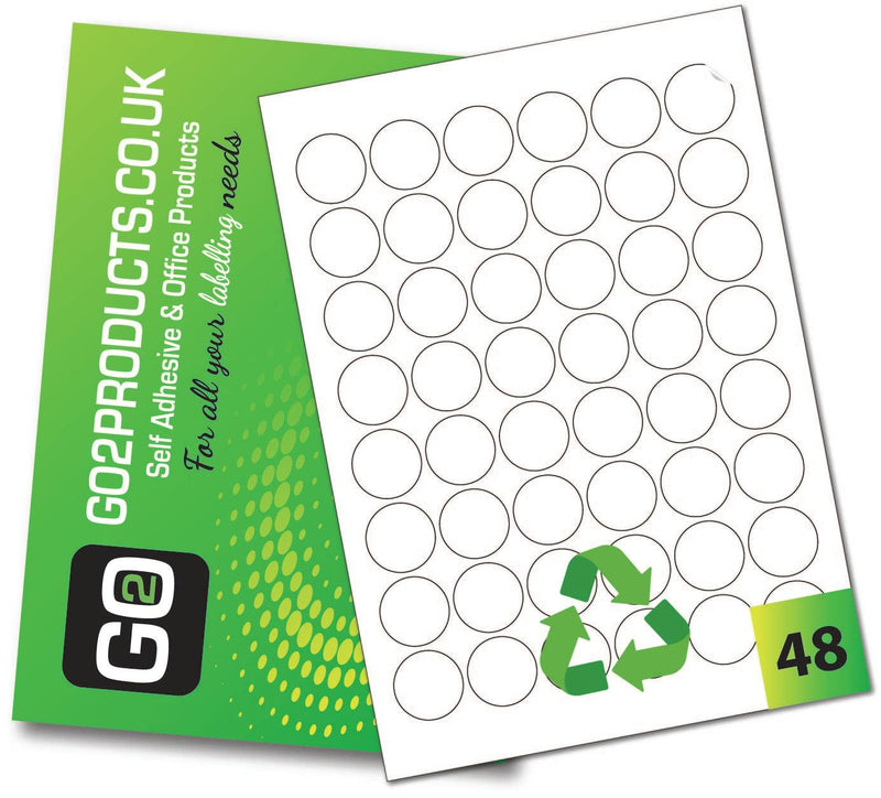 Round Recycled Paper Labels 30mm Circles - Go2products