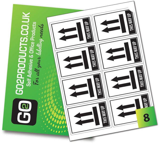 This Way Up Labels In Black (99mm x 68mm) - Go2products