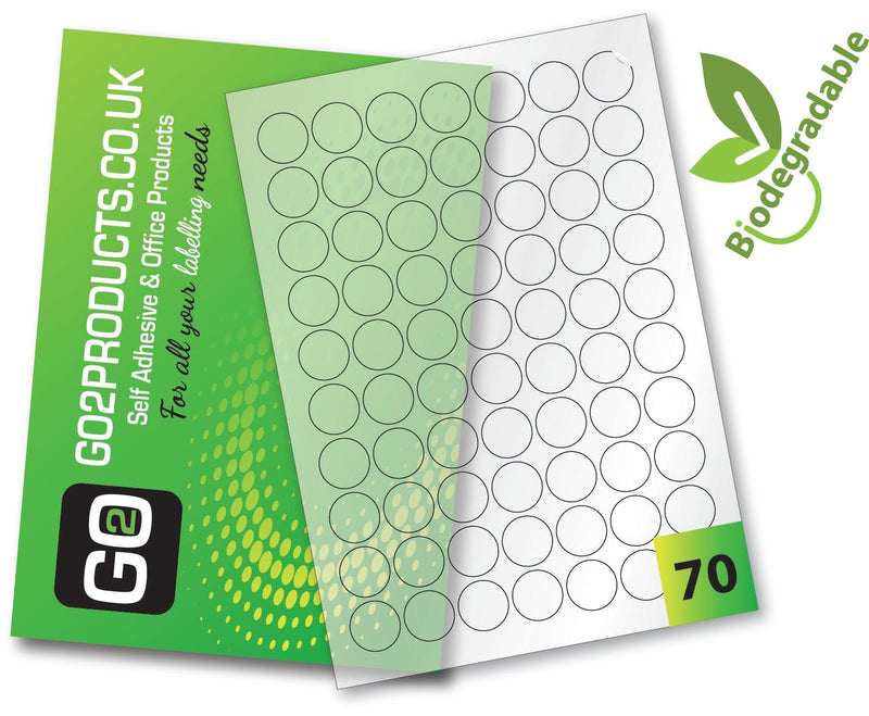 Round Transparent Biodegradable Paper Labels (25mm Diameter)