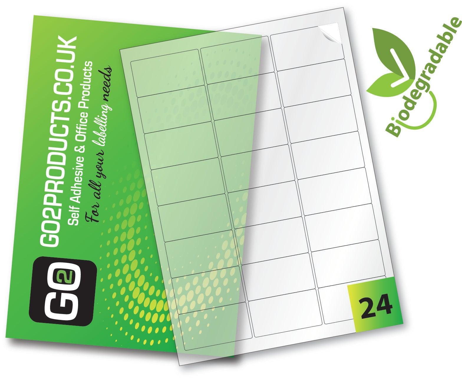 Transparent Biodegradable Paper Labels (63.5mm x 33.9mm) - Go2products