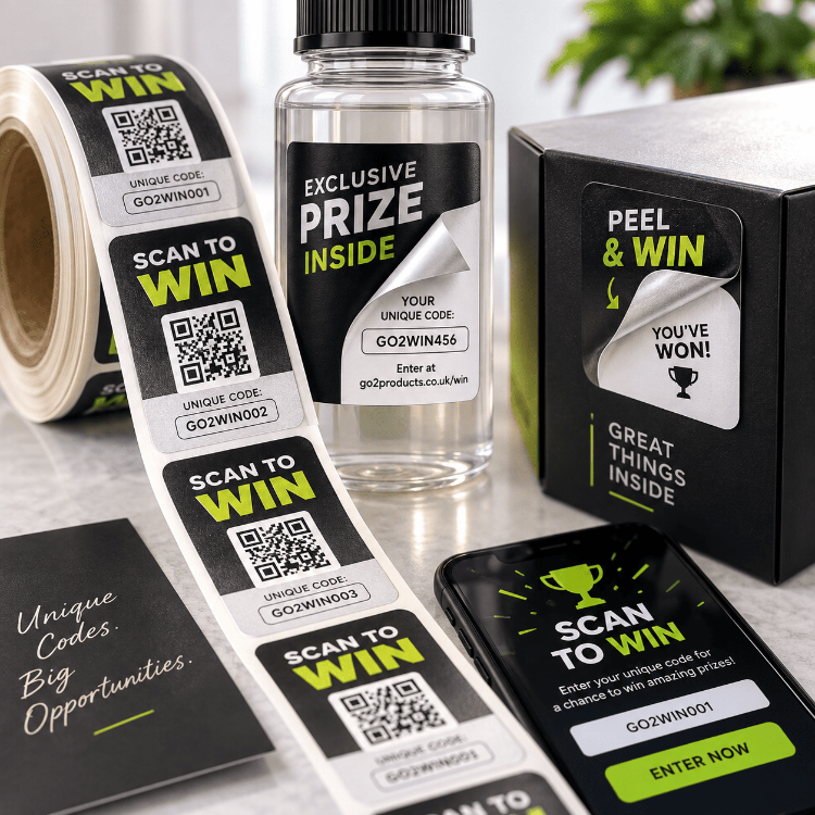 Unique competition codes and variable QR code labels