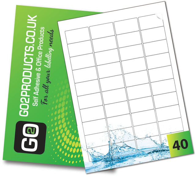 Waterproof Poly Labels (45.7mm x 25.5mm) - Go2products