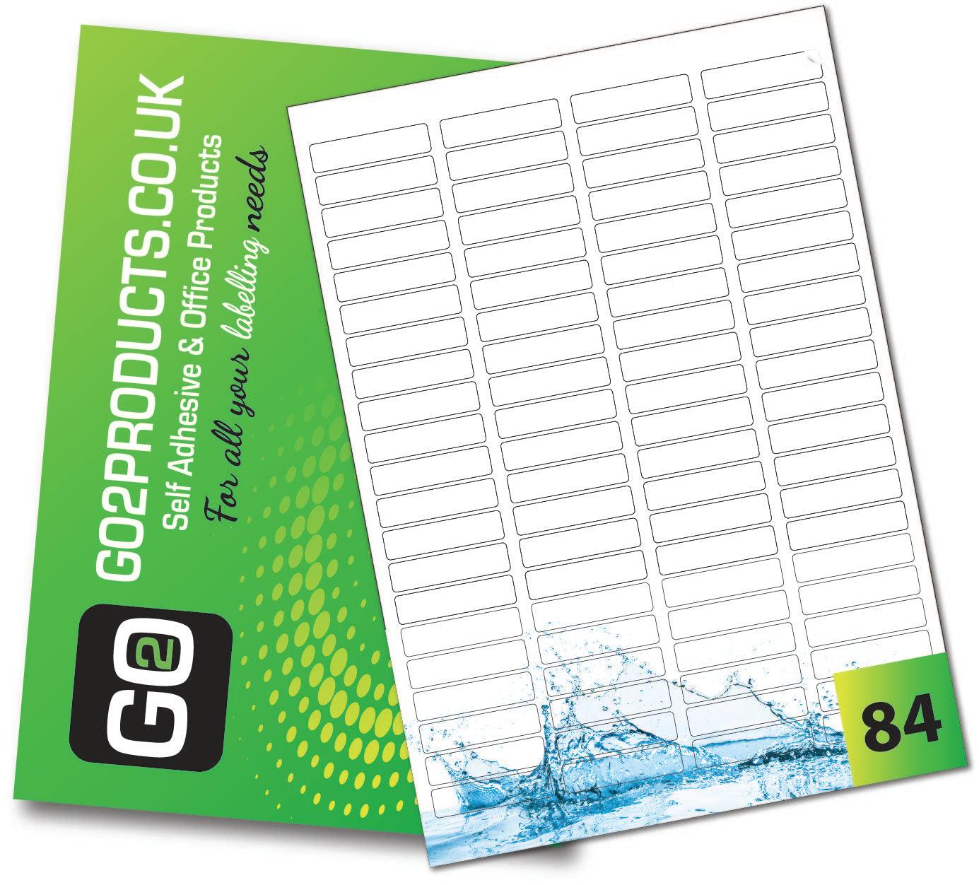 Mini Waterproof Poly Labels (46mm x 11.1mm) - Go2products