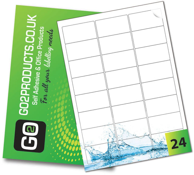 Waterproof Poly Labels (63.5mm x 33.9mm) - Go2products