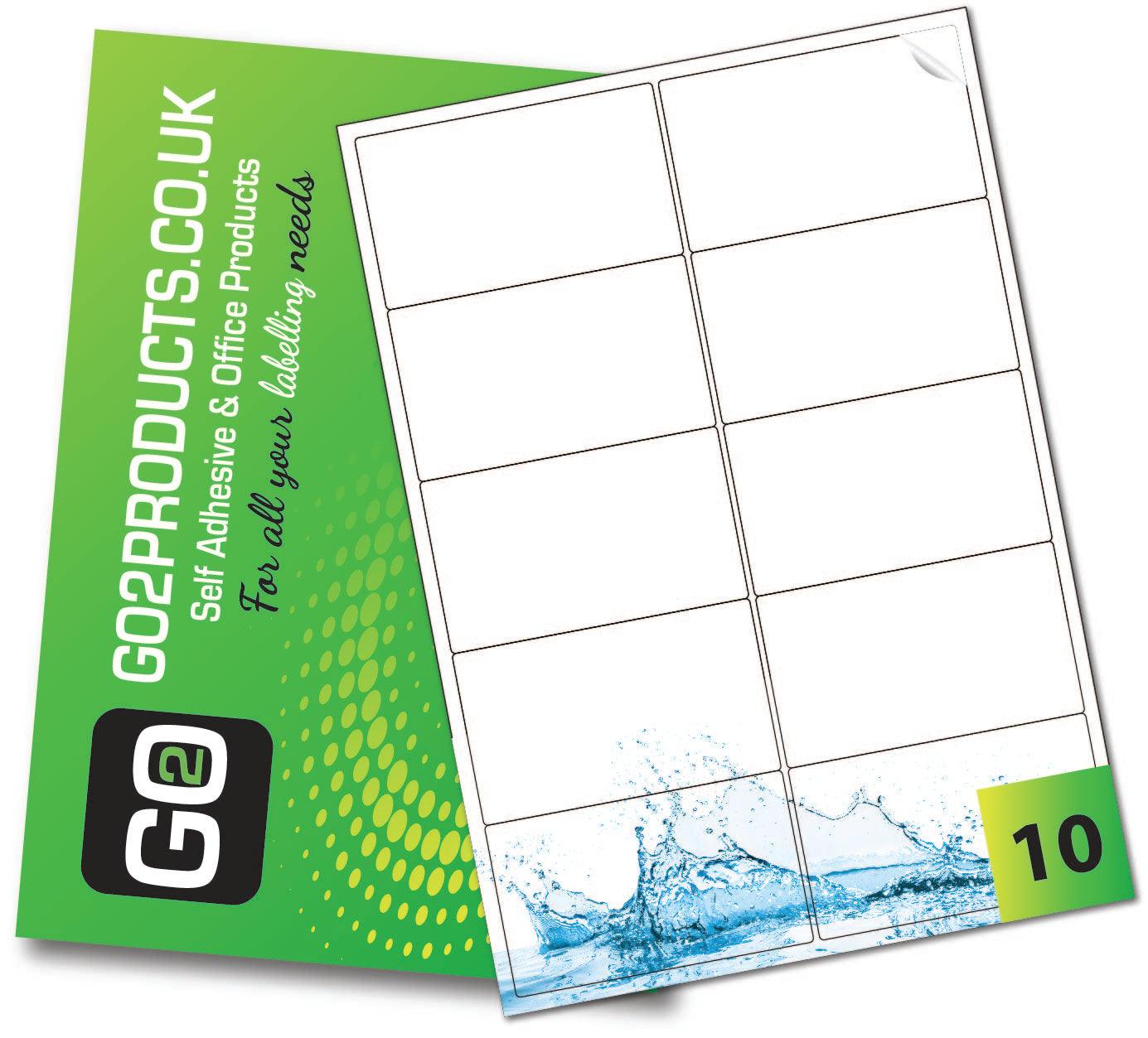 Waterproof Poly Labels (99.1mm x 57.3mm) - Go2products