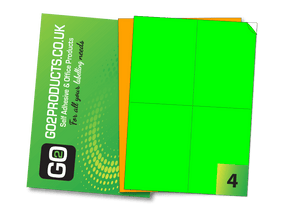 Fluorescent Coloured Labels (105mm x 148.5mm) - Go2products