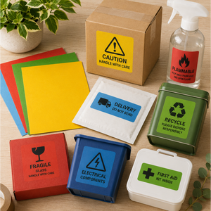 Coloured A4 Labels – Red, Green, Yellow & Blue