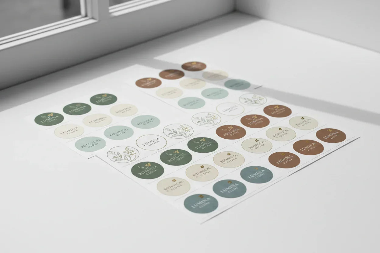 custom printed candle labels on A4 labels of sheets - candle labels 