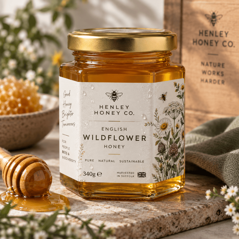 Professionally designed honey jar labels