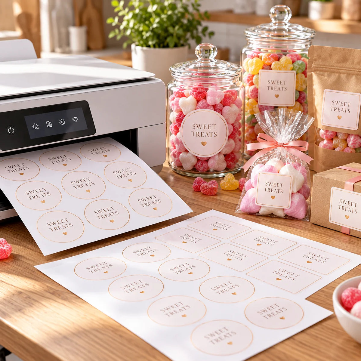 Blank A4 labels for sweet bags, jars and tubs