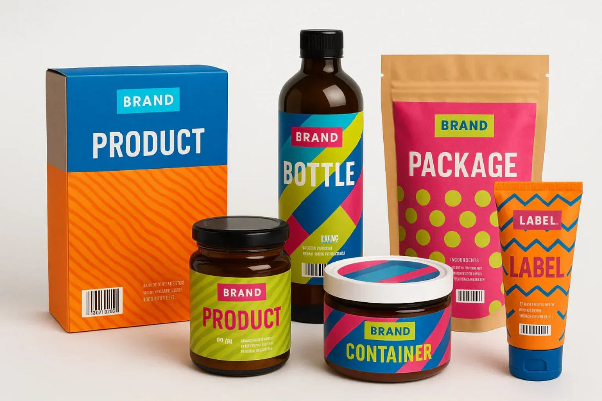 printed packaging and labels on products 