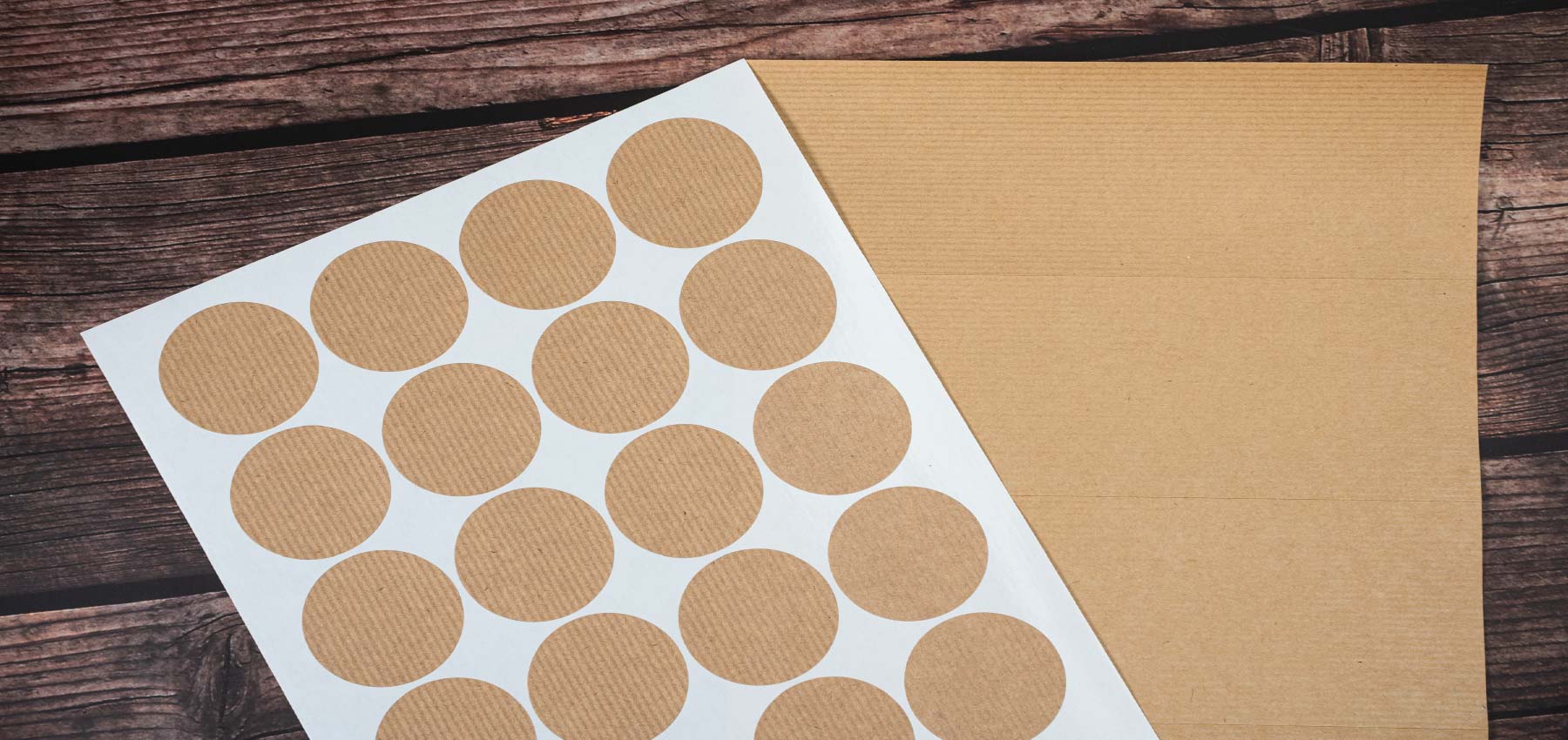 Round brown kraft sticker sheet labels