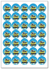 star of the week stickers, 37mm circles