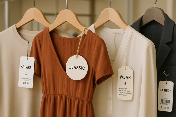 swing tags on clothing