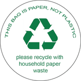 this bag is paper, not plastic stickers