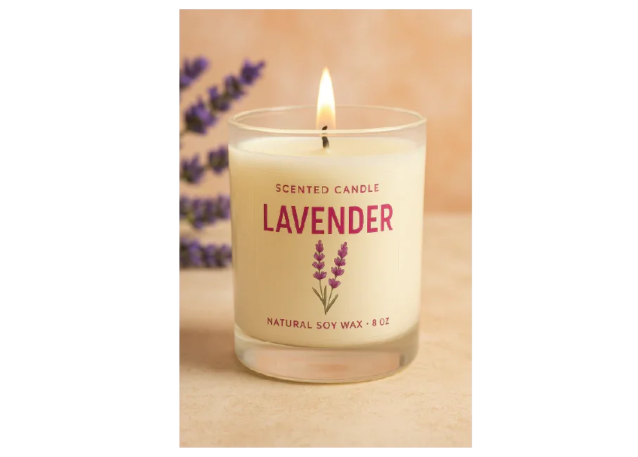 transparent gloss clear laser labels on ga glass candle jar