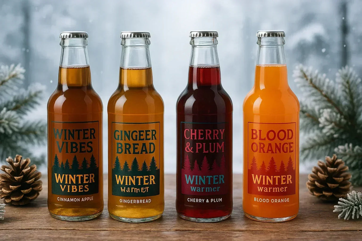 winter drinks using our transparent laser labels