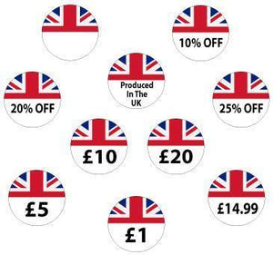 25mm Union Jack Price Labels - Go2products